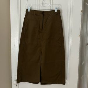 COS midi skirt in cargo green, size 4